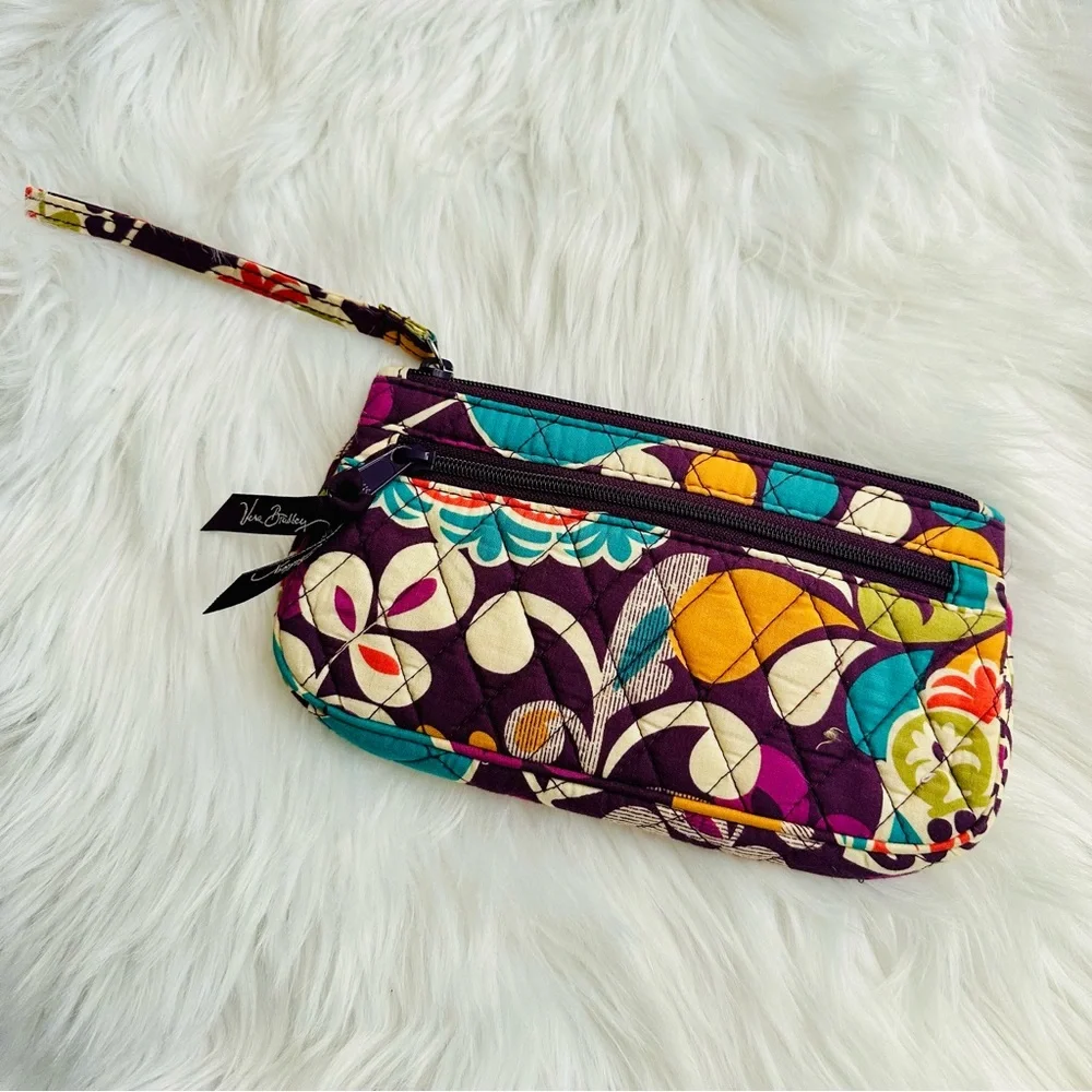 Vera Bradley Back To School Paisley Floral Backpack with Wristlet Purse